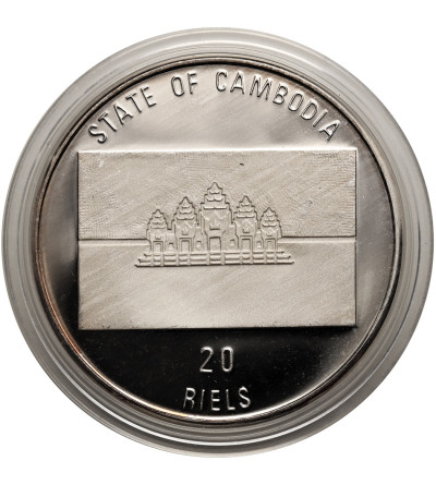 Kambodża. 20 Riels 1993, Indrikoterium (Indricotherium), seria: Zwierzęta prehistoryczne - Proof