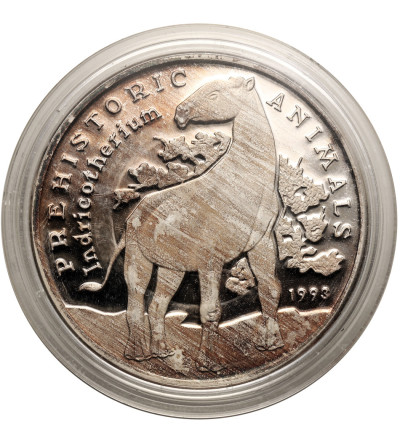 Kambodża. 20 Riels 1993, Indrikoterium (Indricotherium), seria: Zwierzęta prehistoryczne - Proof