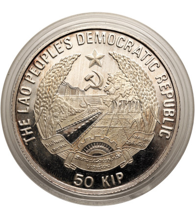 Laos (Demokratyczna Republika Ludowa). 50 Kip 1991, Tygrysy, seria: Zagrożone gatunki dzikich zwierząt - Proof
