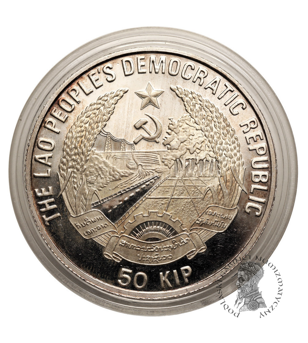 Laos (Lao People’s Democratic Republic). 50 Kip 1991, Tigers, series: Endangered Wildlife Species - Proof