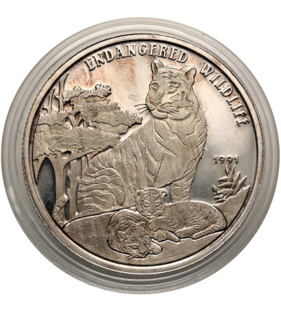 Laos (Lao People’s Democratic Republic). 50 Kip 1991, Tigers, series: Endangered Wildlife Species - Proof