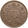 Chiny, Republika, Mandżuria. 1 Fen (Cent) 1929