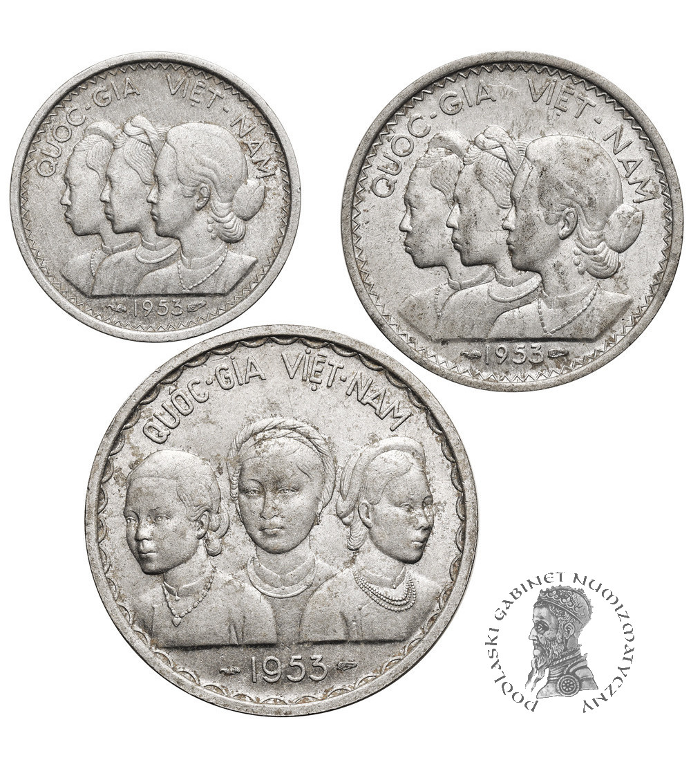 Wietnam Południowy, Bảo Đại (1949-1955). Zestaw 10, 20 Su i 50 Xu 1953