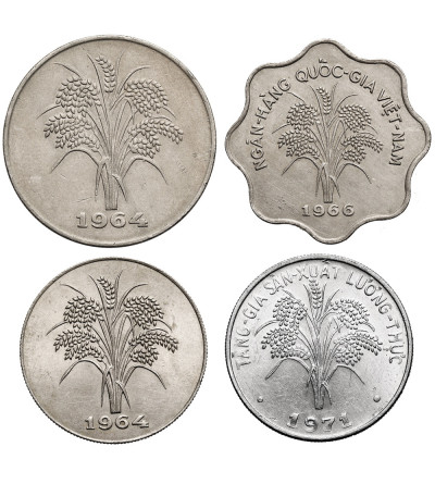 Wietnam Południowy. Zestaw 1 Dong 1964, 1 Dong 1971, 5 Dong 1966 i 10 Dong 1964