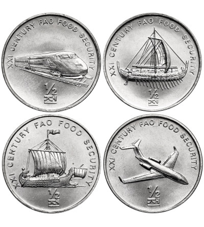 Korea Północna. Zestaw 4 x 1/2 Chon 2002 F.A.O.