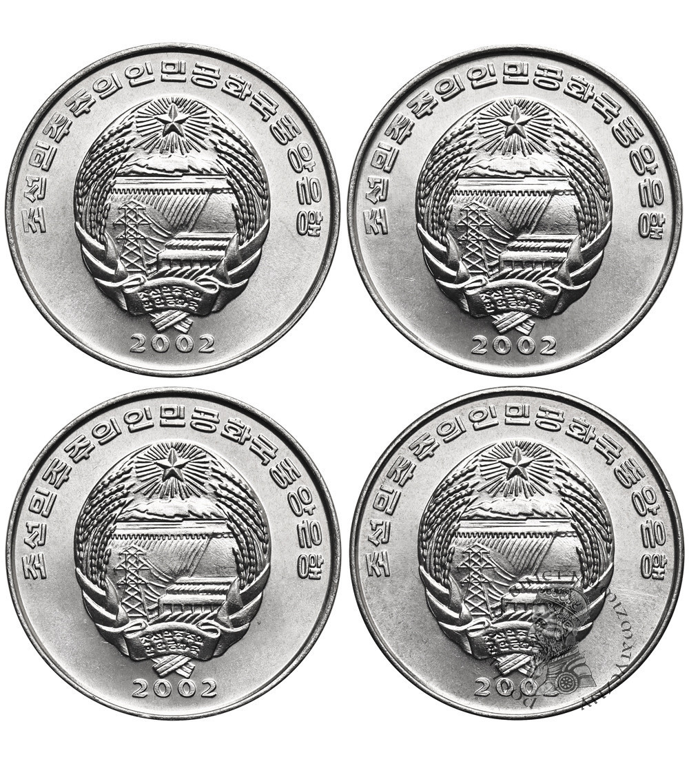 Korea Północna. Zestaw 4 x 1/2 Chon 2002 F.A.O.