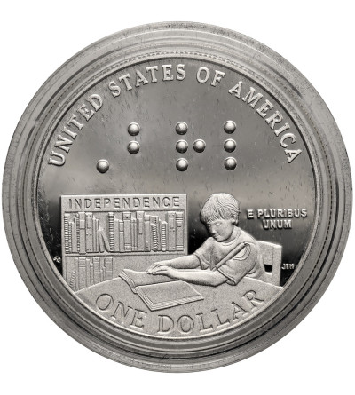 USA. 1 dolar 2009 P, Filadelfia, 200 rocznica urodzin Louisa Braille`a - Proof