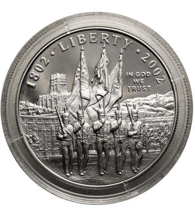 USA. 1 dolar 2002 W, West Point, 200 rocznica powstania Akademii Wojskowej w West Point - Proof