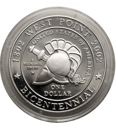 USA. 1 dolar 2002 W, West Point, 200 rocznica powstania Akademii Wojskowej w West Point - Proof
