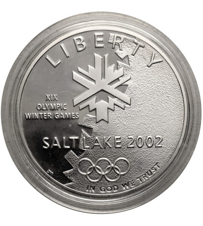 USA. 1 dolar 2002 P, Filadelfia, XIX Zimowe Igrzyska Olimpijskie w Salt Lake City - Proof