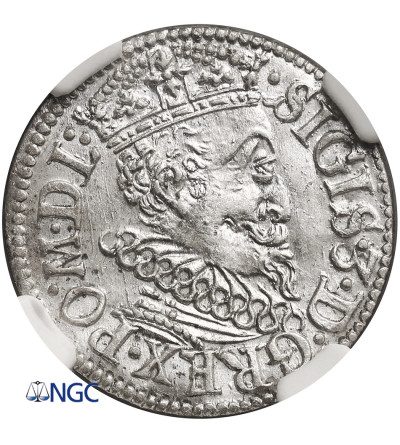 Poland. Zygmunt III Waza, 1587-1632. Trojak (3 grosze) 1619, Riga Mint (small bust of the king) - NGC MS 63