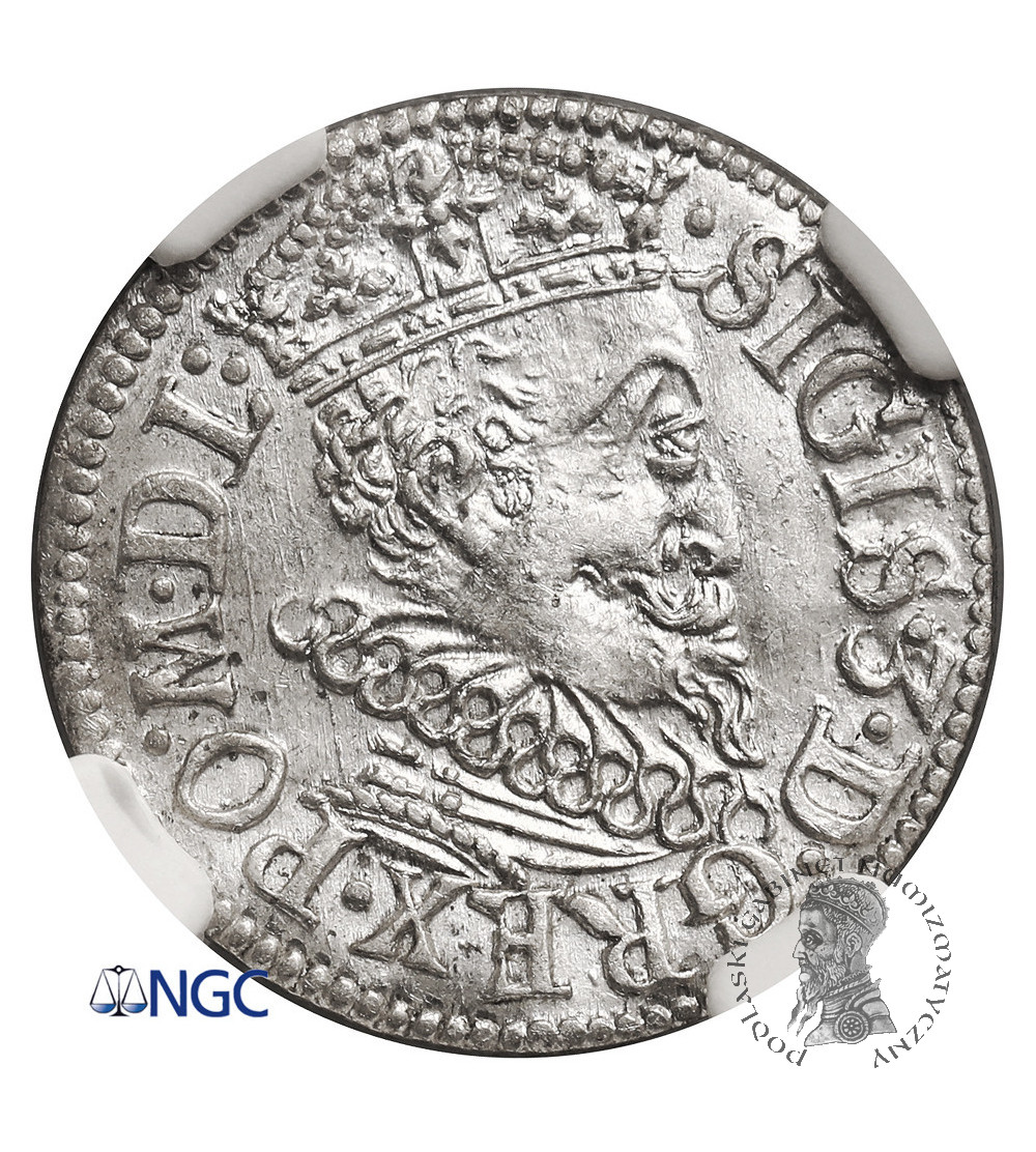 Poland. Zygmunt III Waza, 1587-1632. Trojak (3 grosze) 1619, Riga Mint (small bust of the king) - NGC MS 63
