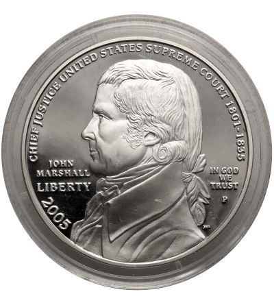 USA. 1 dolar 2005 P, Filadelfia, 250 rocznica urodzin prezesa Sądu Najwyższego Johna Marshalla - Proof