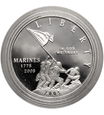 USA. 1 dolar 2005 P, Filadelfia, Korpus Piechoty Morskiej Stanów Zjednoczonych, 230 Rocznica - Proof