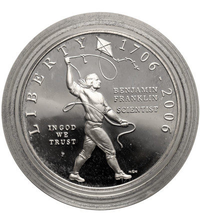 USA. 1 Dollar 2006 P, Philadelphia, 300th anniversary of Benjamin Franklin`s birth - Proof
