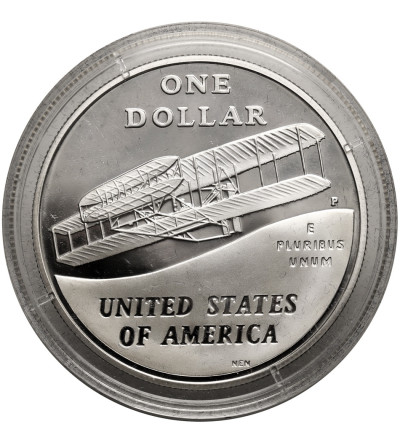 USA. 1 dolar 2003 P, Filadelfia, Stulecie pierwszego lotu Braci Wright - Proof