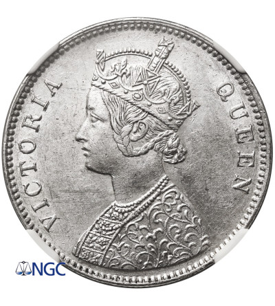 Indie Brytyjskie, Wiktoria (1837-1901). 1 rupia 1862 (c), Kalkuta - NGC MS 61