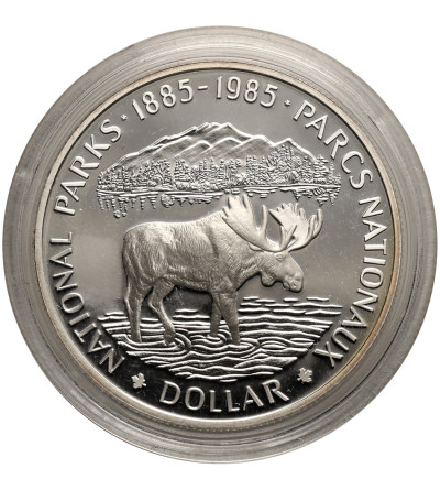 Canada, Elizabeth II (1952-2022). 1 Dollar 1985, 100 Years of National Parks, Collection: “Silver Canadian Dollars” - Proof
