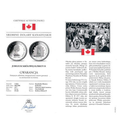 Canada, Elizabeth II (1952-2022). 1 Dollar 1977, 25th Anniversary of the Coronation of Elizabeth II