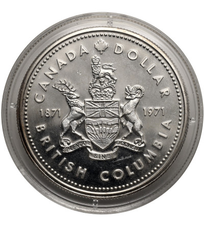 Kanada, Elżbieta II (1952-2022). 1 dolar 1971, 100-lecie Kolumbii Brytyjskiej, Kolekcja: "Srebrne dolary kanadyjskie"