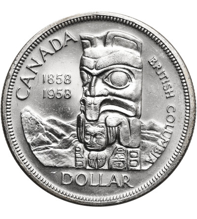 Kanada, Kolumbia Brytyjska, Elżbieta II (1952-2022). 1 Dolar 1958, Setna Rocznica Powstania Kolumbii Brytyjskiej