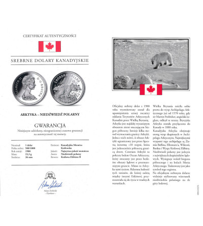 Kanada, Elżbieta II (1952-2022). 1 dolar 1980, 100 rocznica powstania Terytoriów Arktycznych