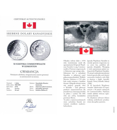 Canada, Elizabeth II (1952-2022). 1 Dollar 1978, 1978 Commonwealth Games, Edmonton