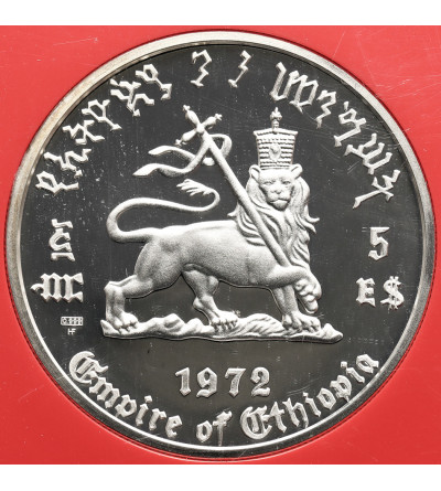 Etiopia. 5 dolarów 1972, 80 urodziny Haile Selassie I - Proof