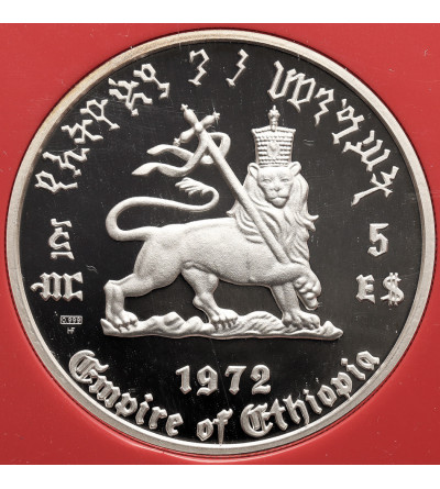 Etiopia. 5 dolarów 1972, 80 urodziny Haile Selassie I - Proof