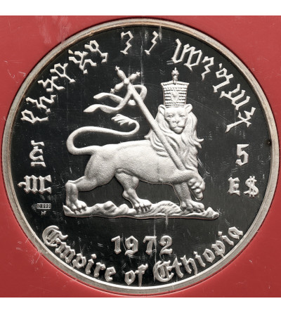 Etiopia. 5 dolarów 1972, 80 urodziny Haile Selassie I - Proof