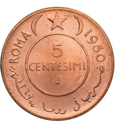 Somalia (Administracja włoska). 5 Centesimi, AH 1369 / 1950 AD