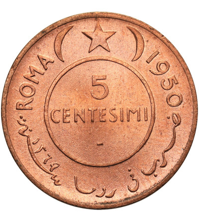 Somalia (Italian Administration). 5 Centesimi, AH 1369 / 1950 AD