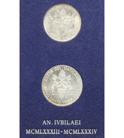 Watykan, Jan Paweł II 1978-2005. Zestaw menniczy 500 i 100 lirów 1983-1984, Rok Jubileuszowy - Święty