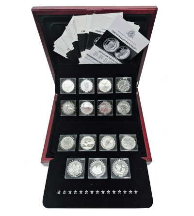 " Fabulous 15 Silver Collection" 2014, 15 sztuk, Oz .999 (14 x 1 Oz .999 + 1 moneta 20 g. .999) - 455,5 gram czystego srebra