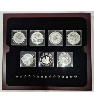 " Fabulous 15 Silver Collection" 2014, 15 sztuk, Oz .999 (14 x 1 Oz .999 + 1 moneta 20 g. .999) - 455,5 gram czystego srebra
