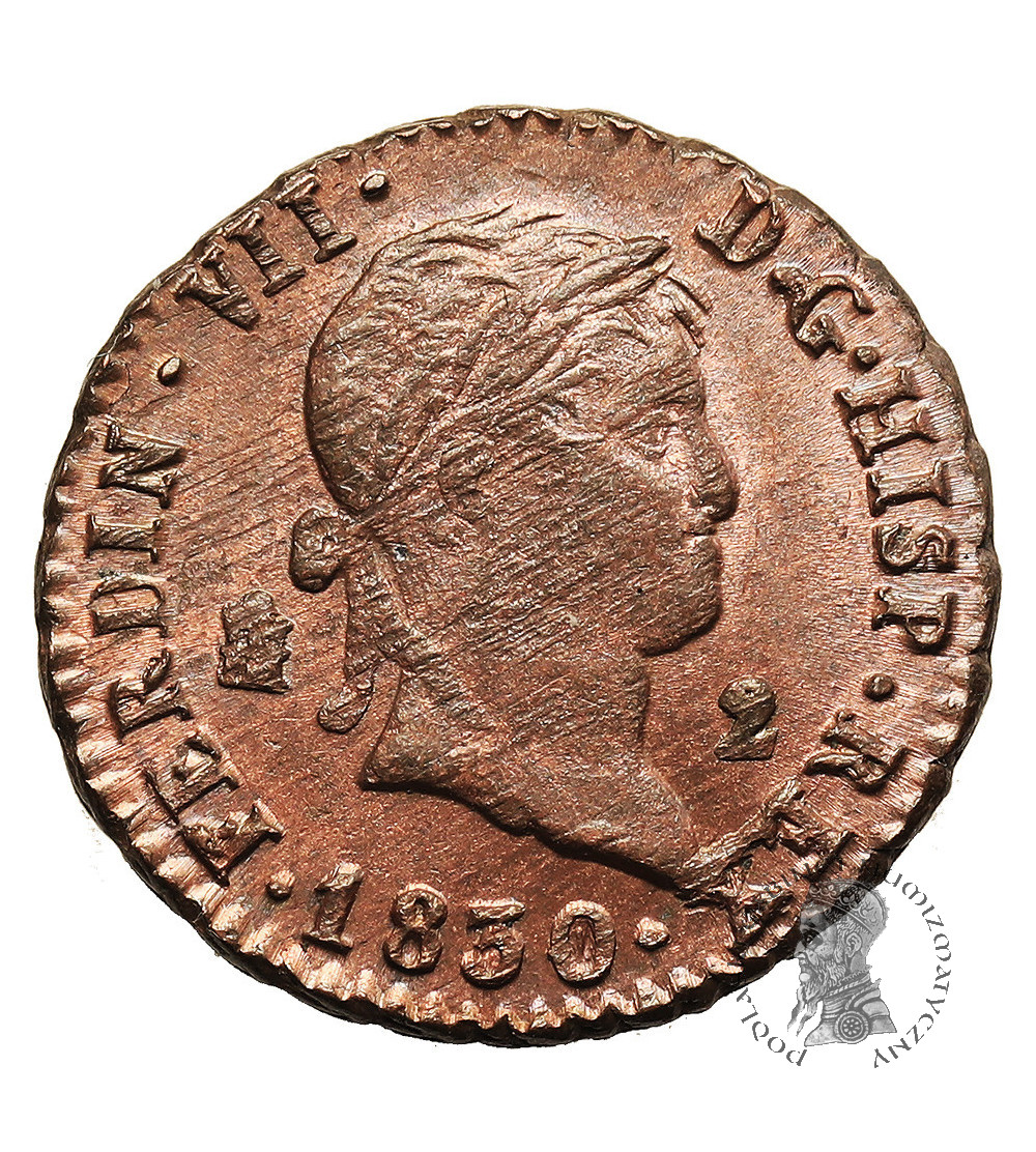 Hiszpania, Segowia, Ferdynand VII (1808 - 1833). 2 Maravedis 1830