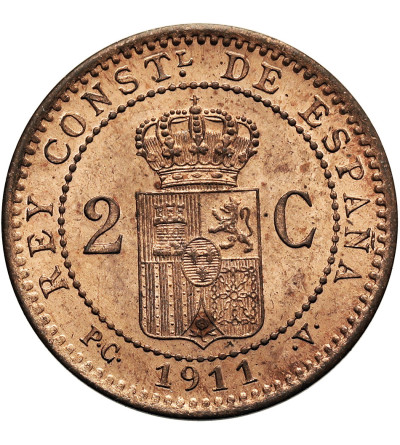 Spain, Alfonso XIII (1886 - 1931). 2 Centimos 1911 (11) PC-V