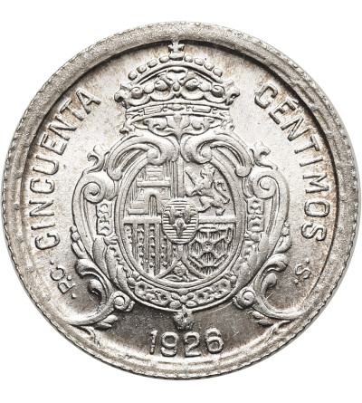 Hiszpania, Alfonso XIII (1886 - 1931). 50 Centimos 1926 PC-S