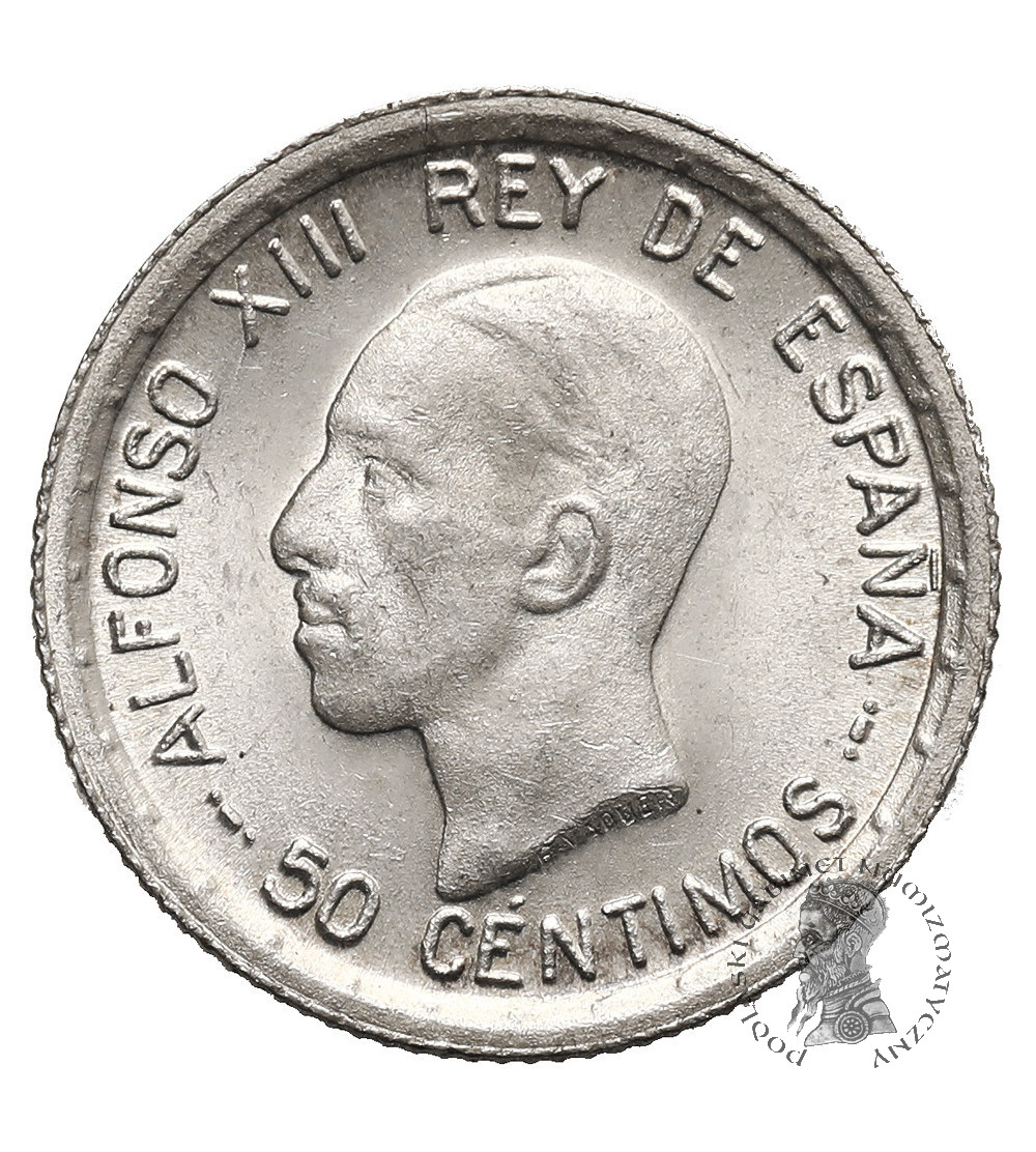 Hiszpania, Alfonso XIII (1886 - 1931). 50 Centimos 1926 PC-S