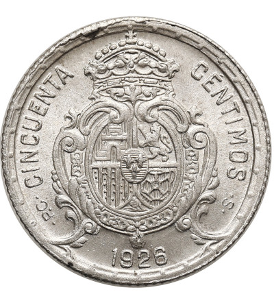 Spain, Alfonso XIII (1886 - 1931). 50 Centimos 1926 PC-S