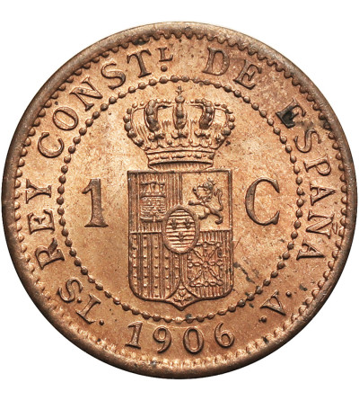 Spain, Alfonso XIII (1886 - 1931). 1 Centimo 1906 (6), SL-V
