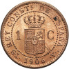 Hiszpania, Alfonso XIII (1886-1931). 1 Centimo 1906 (6), SL-V