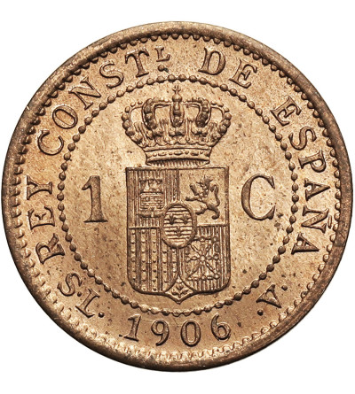 Spain, Alfonso XIII (1886 - 1931). 1 Centimo 1906 (6), SL-V