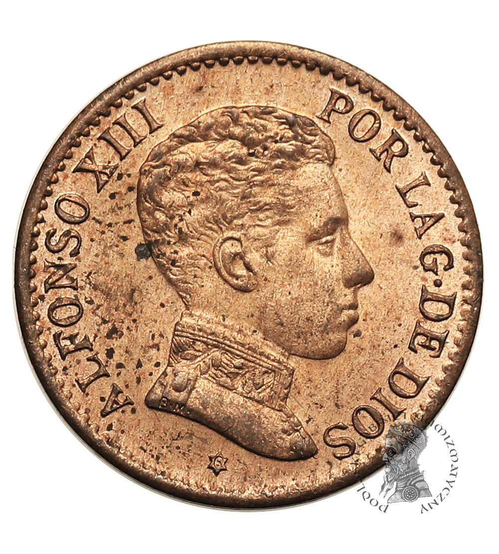 Hiszpania, Alfonso XIII (1886-1931). 1 Centimo 1906 (6), SL-V