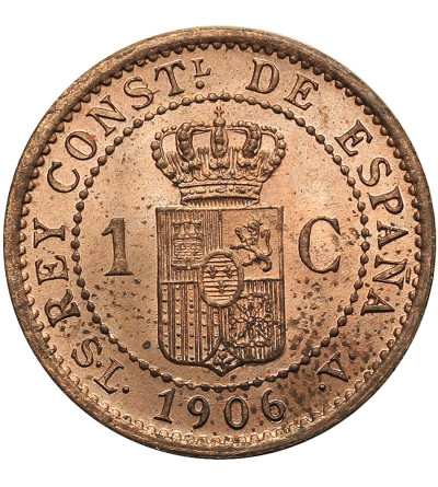 Hiszpania, Alfonso XIII (1886-1931). 1 Centimo 1906 (6), SL-V