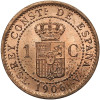Spain, Alfonso XIII (1886 - 1931). 1 Centimo 1906 (6), SL-V