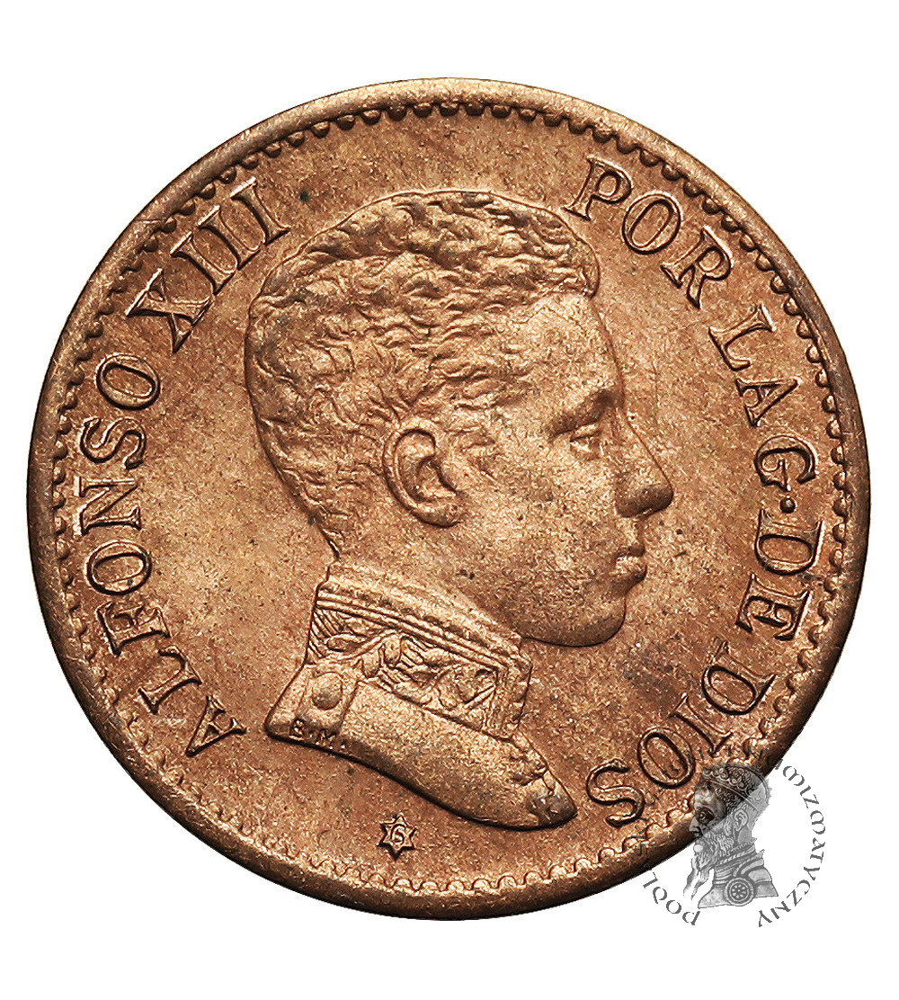 Hiszpania, Alfonso XIII (1886-1931). 1 Centimo 1906 (6), SL-V