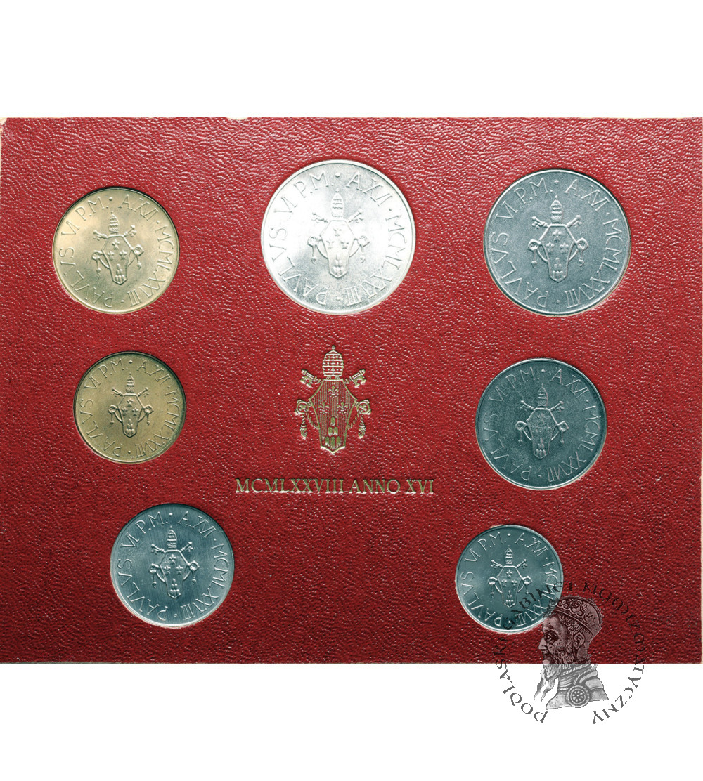 Vatican. Official Annual Set, 1978 AN XVI (16th year of the pontificate), Paul VI (1963 - 1978)