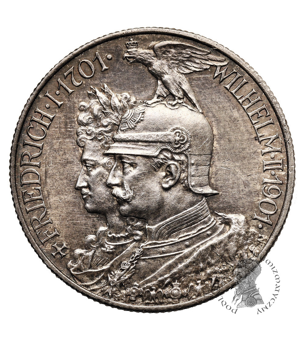 Germany, Prussia. Wilhelm II (1888-1918). 2 Mark 1901 A, 200th Anniversary Kingdom of Prussia