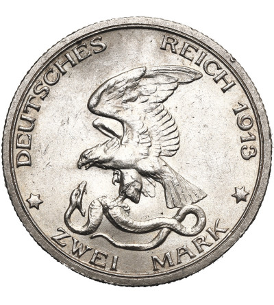 Germany, Prussia, Wilhelm II (1888–1918). 2 Mark 1913, 100th anniversary of Prussia’s entry into the war against France (March 17, 1813 – proclamation of “An Mein Volk”)